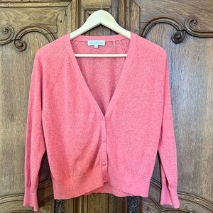 WHITE + WARREN Linen Gauze Shrunken Cardigan